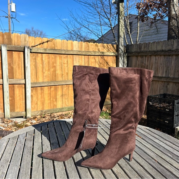 A new day womans Boots Brown faux suede size 9.5 wide knee high winter fall nwt - Picture 5 of 10